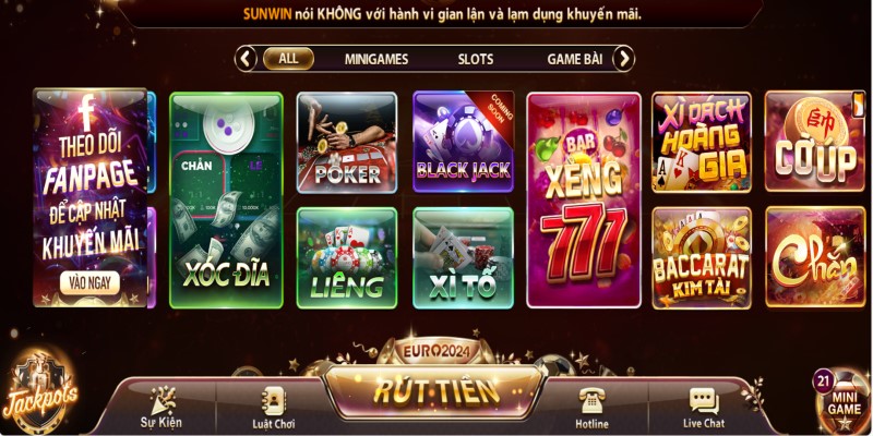 Game bài đa dạng tại Sunwin